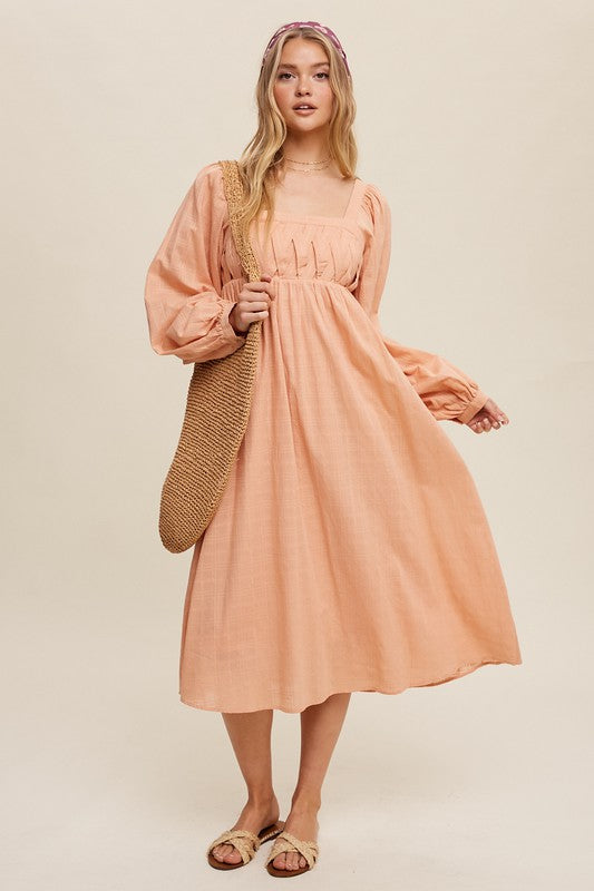 Crisscross Square Neck Maxi Dress