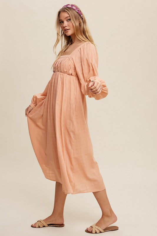 Crisscross Square Neck Maxi Dress