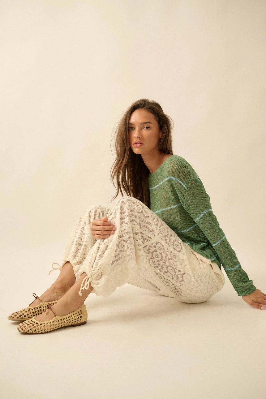 Innis Floral Lace Drawstring Balloon Pants