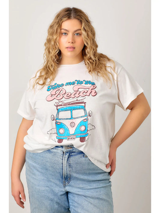 Take Me To the Beach Curvy Graphic Top