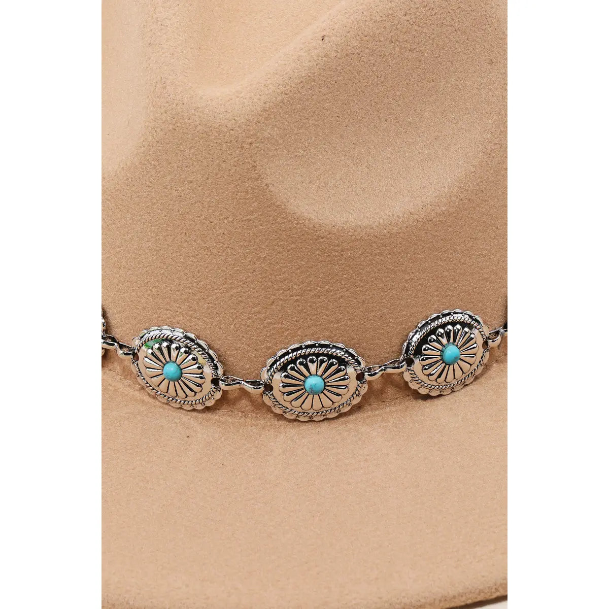 Western Concho Chain Fedora Hat