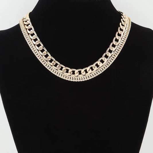 Double Curb Chain Necklace