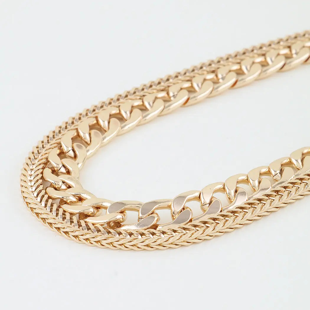 Double Curb Chain Necklace