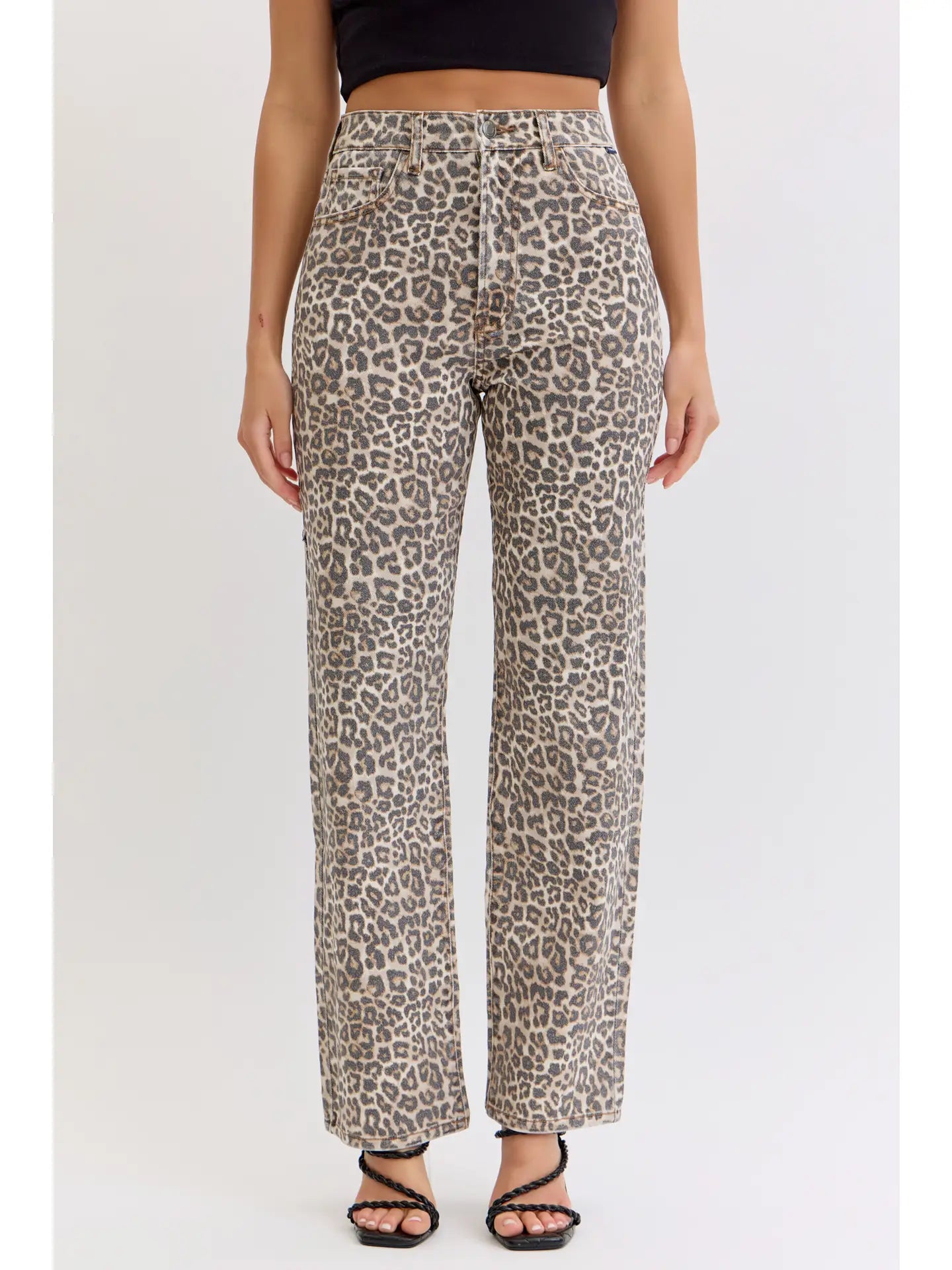 Emersyn Leopard Super High Rise Dad Jean