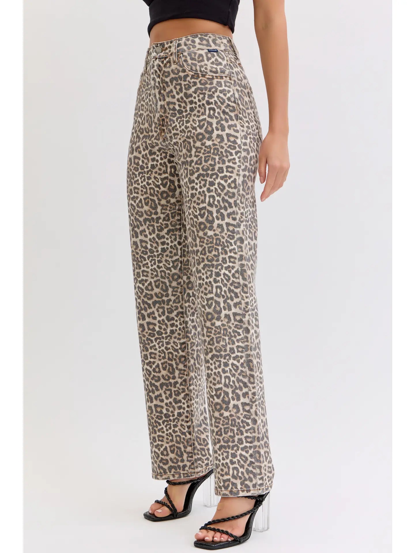 Emersyn Leopard Super High Rise Dad Jean