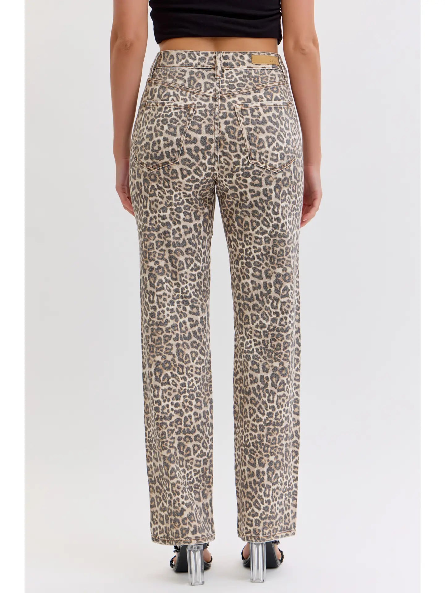 Emersyn Leopard Super High Rise Dad Jean