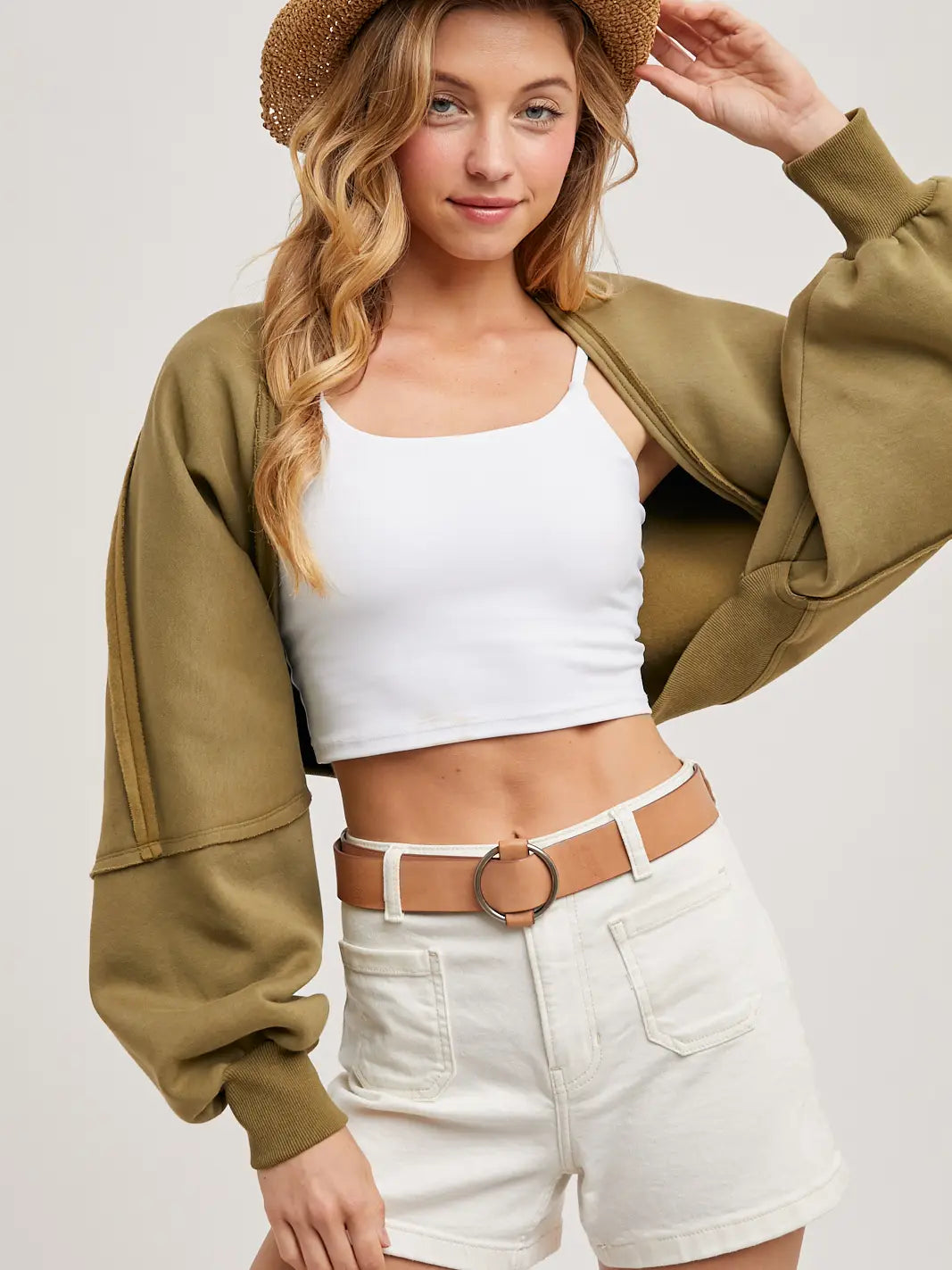 Inner Fleece Shrug Knit Cardigan
