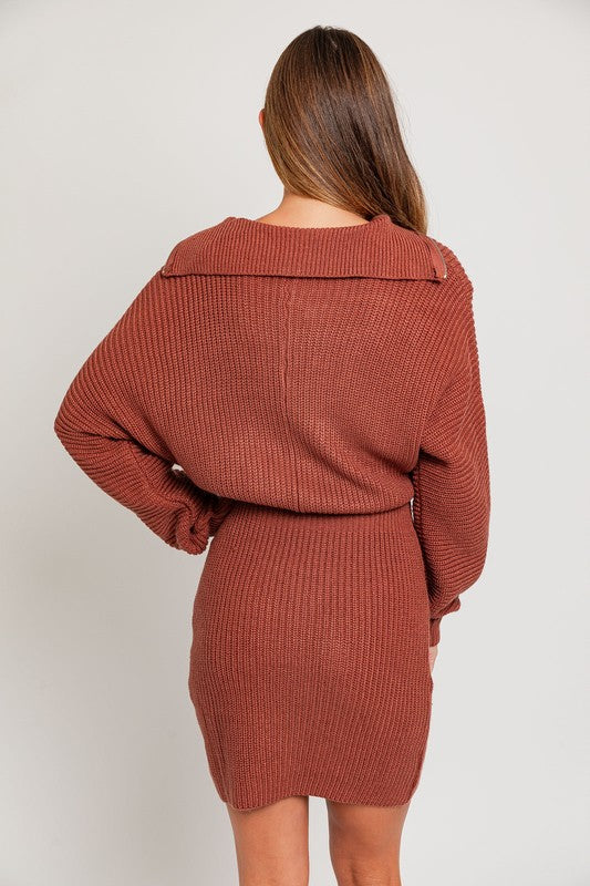 Geraldine Zipper Sweater Dress