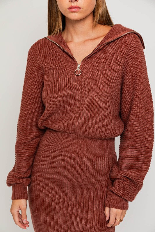 Geraldine Zipper Sweater Dress