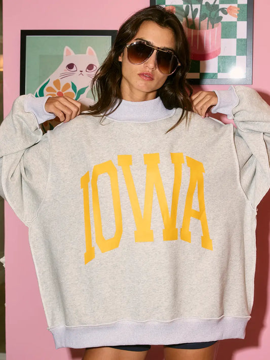 IOWA  & IA Reversible Mock Neck Sweatshirt