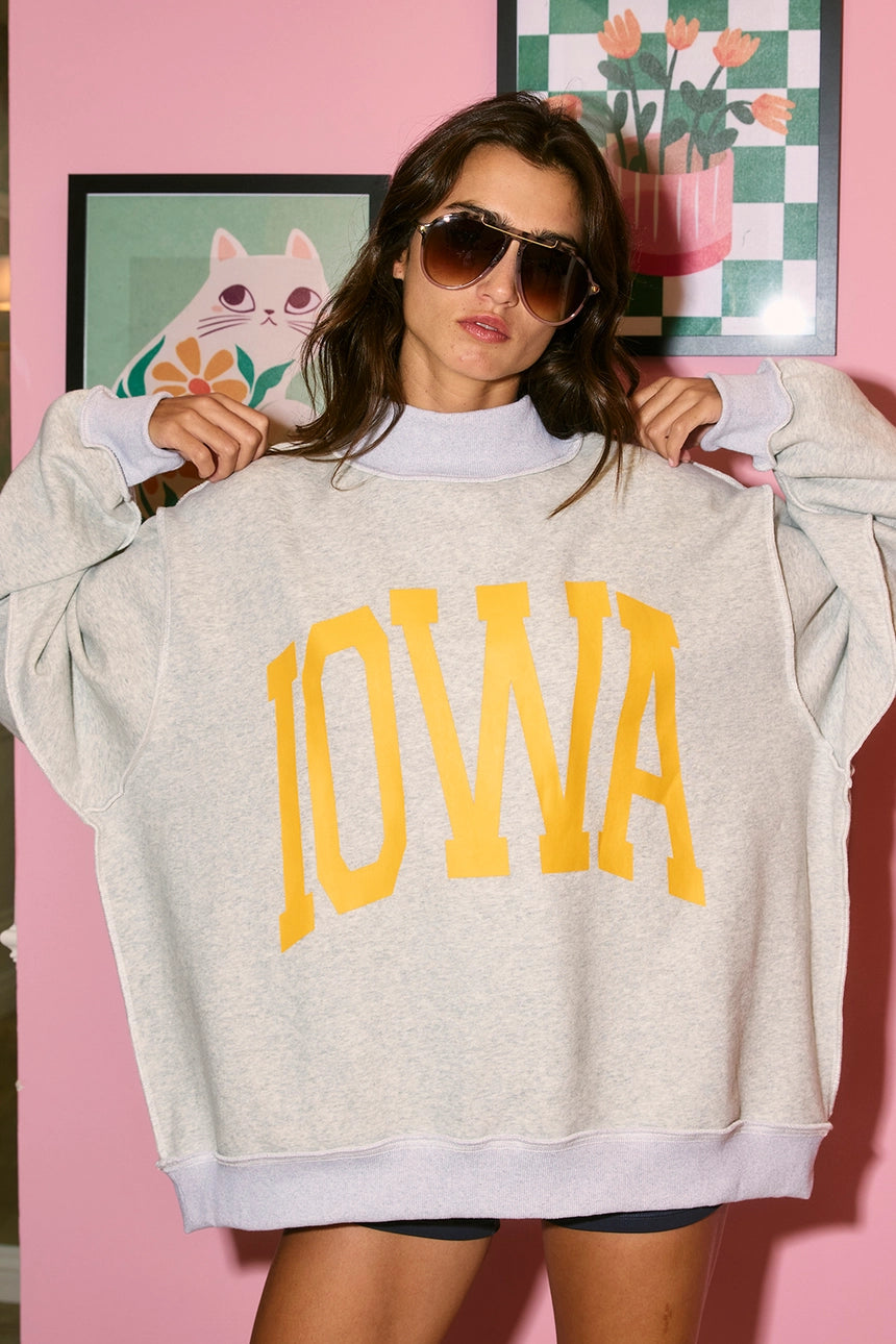 IOWA  & IA Reversible Mock Neck Sweatshirt