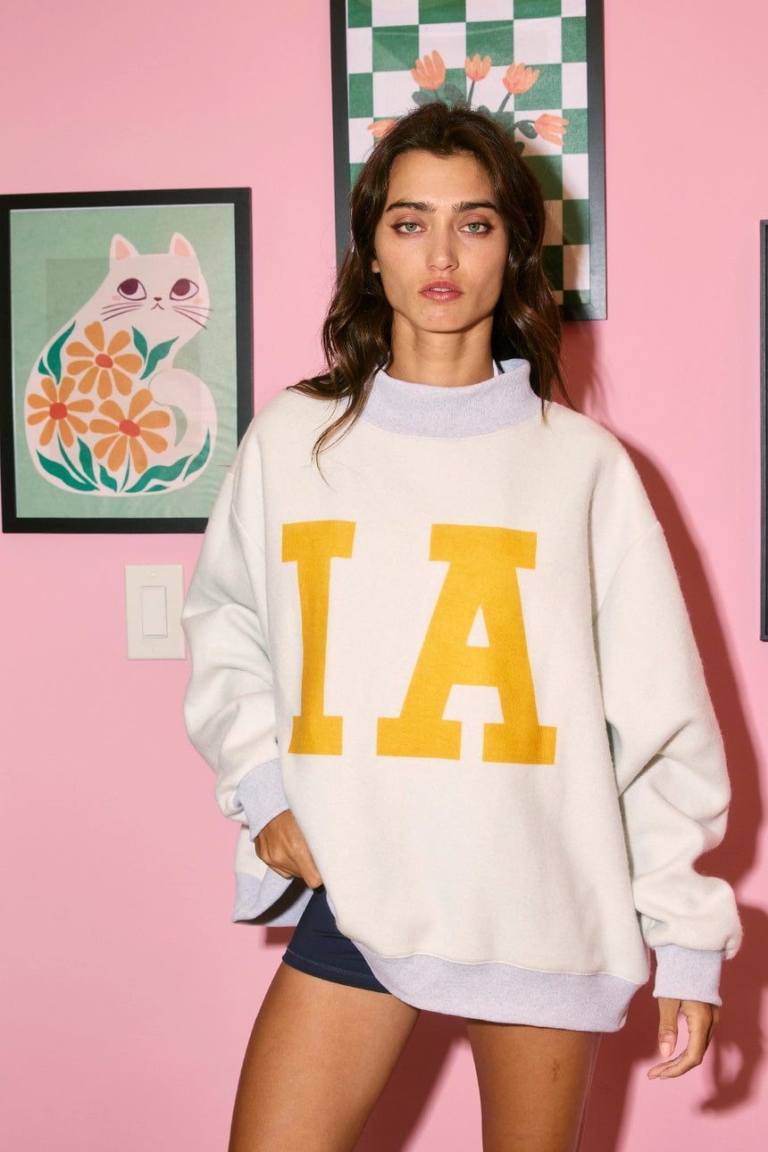 IOWA  & IA Reversible Mock Neck Sweatshirt