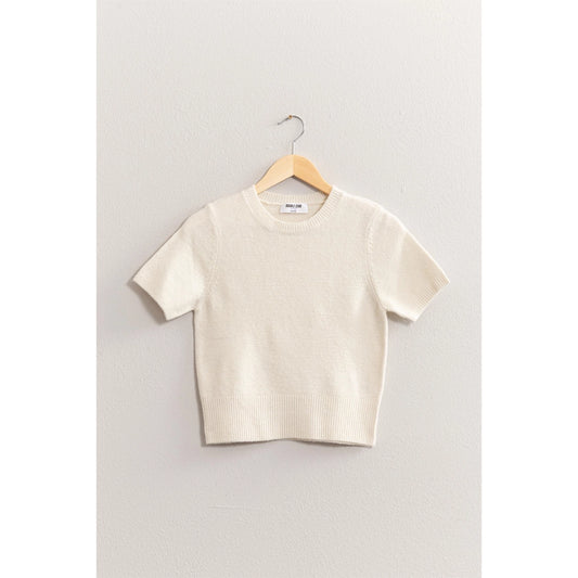 Short Sleeve Knit Sweater