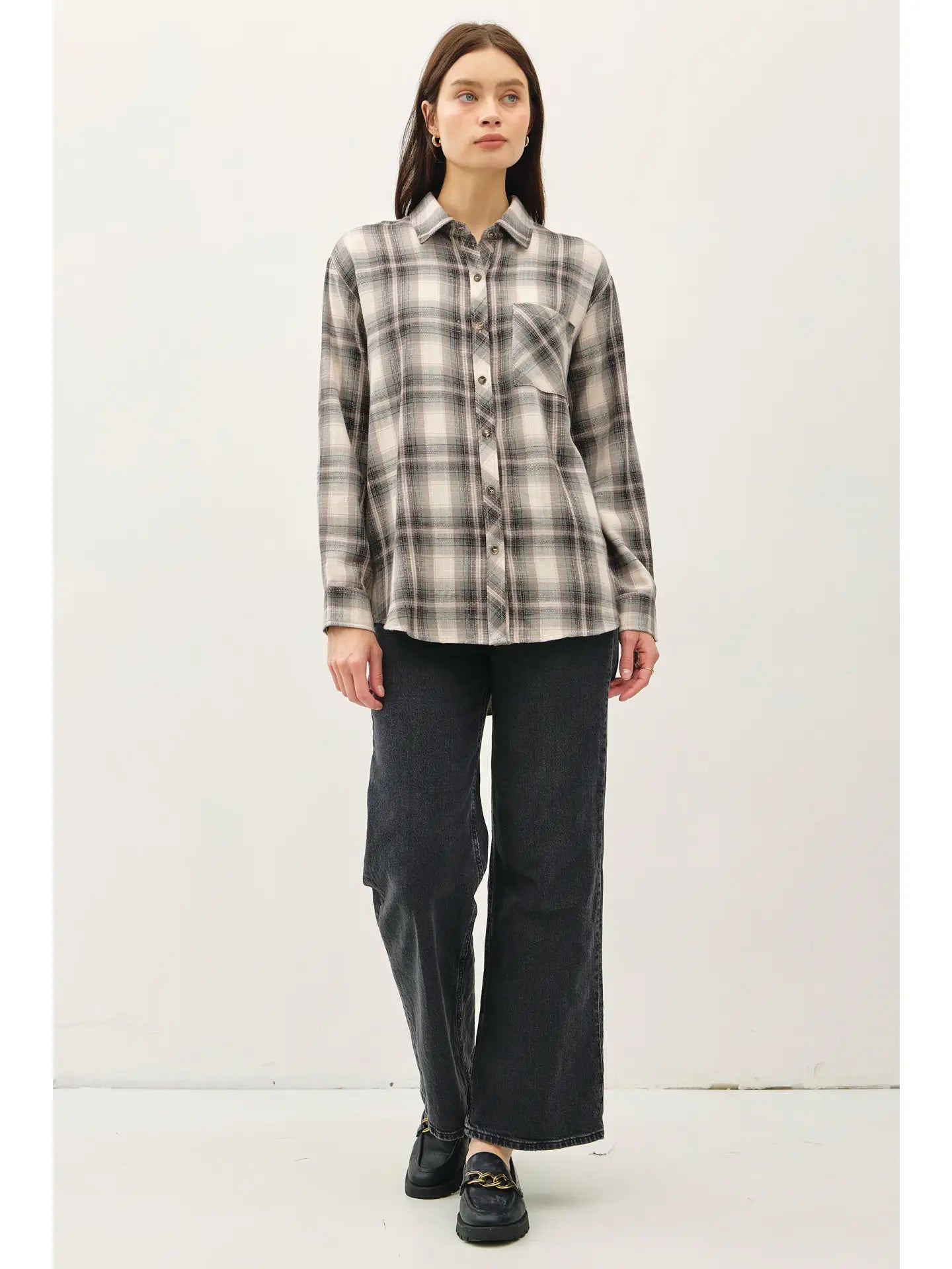 Jade Oversized Flannel Shirt
