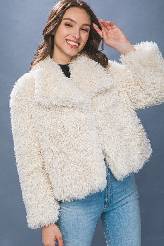 Mabel Mid Waist Faux Fur Coat
