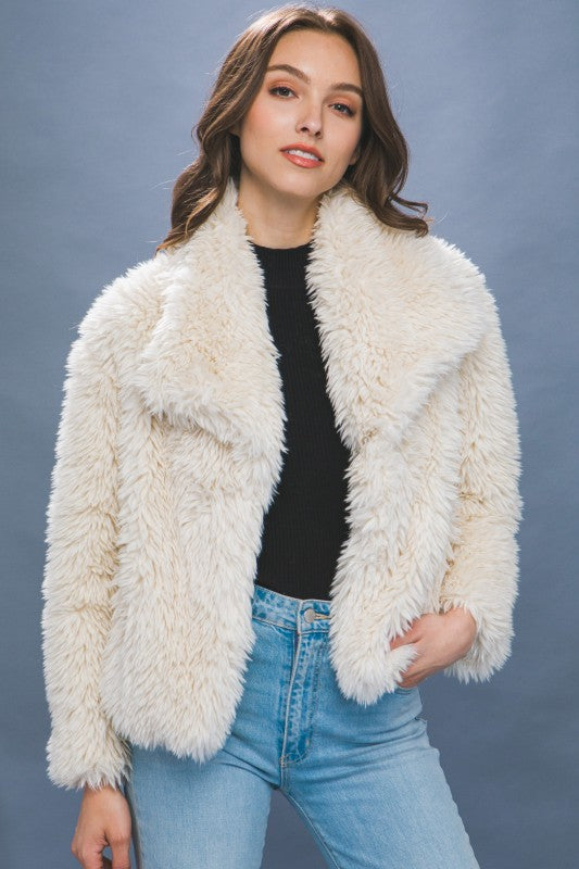 Mabel Mid Waist Faux Fur Coat
