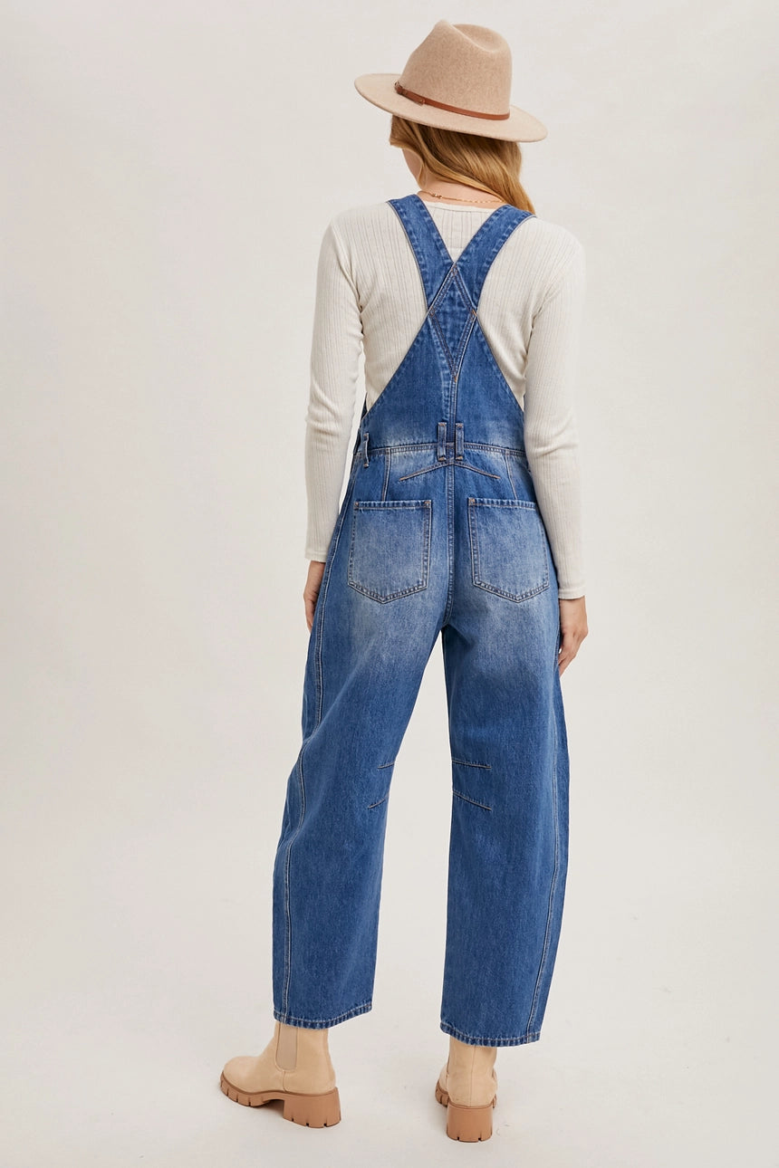 Dasesha Denim Barrel Overalls