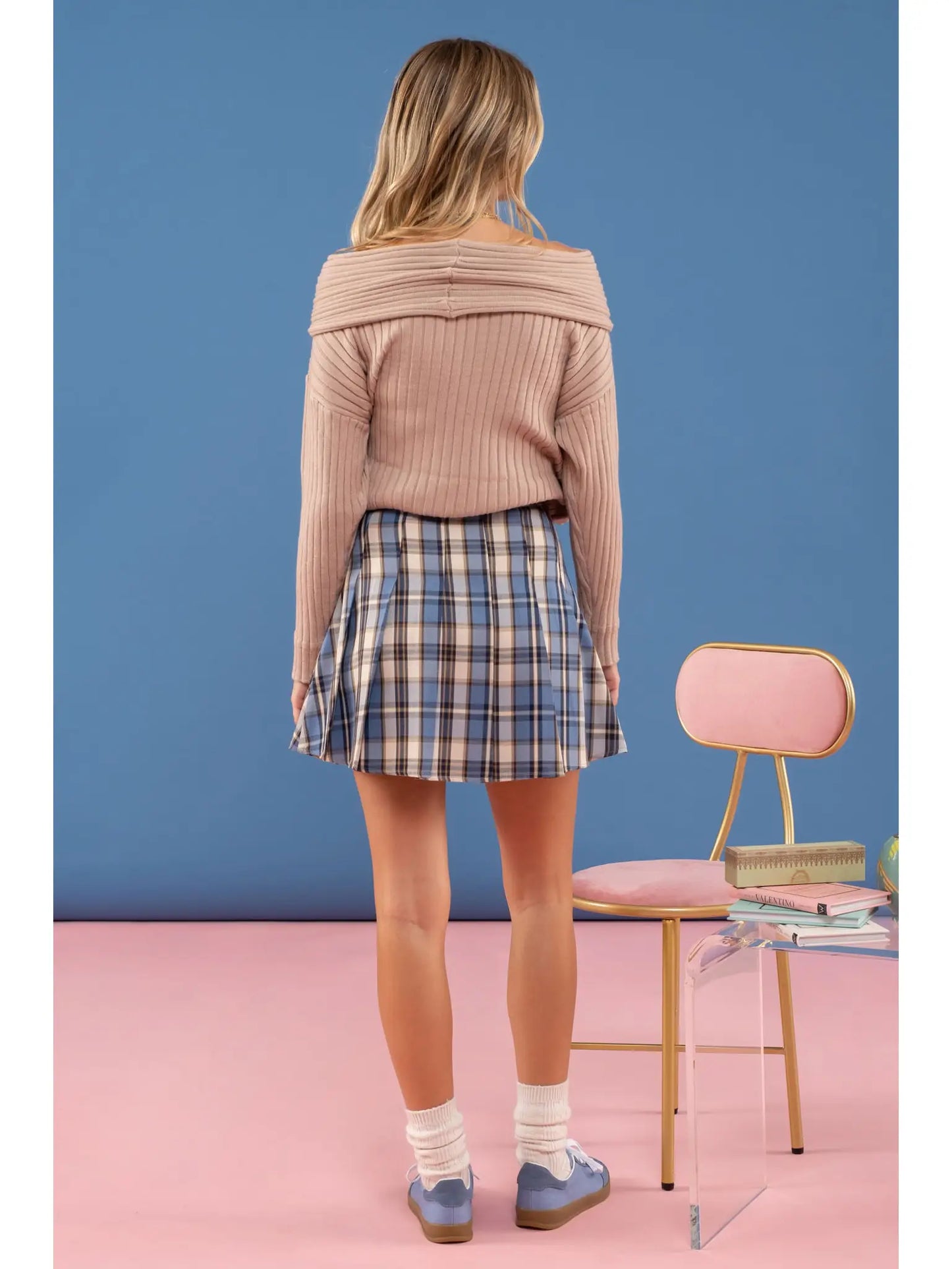 Misty Morning Plaid Mini Skirt