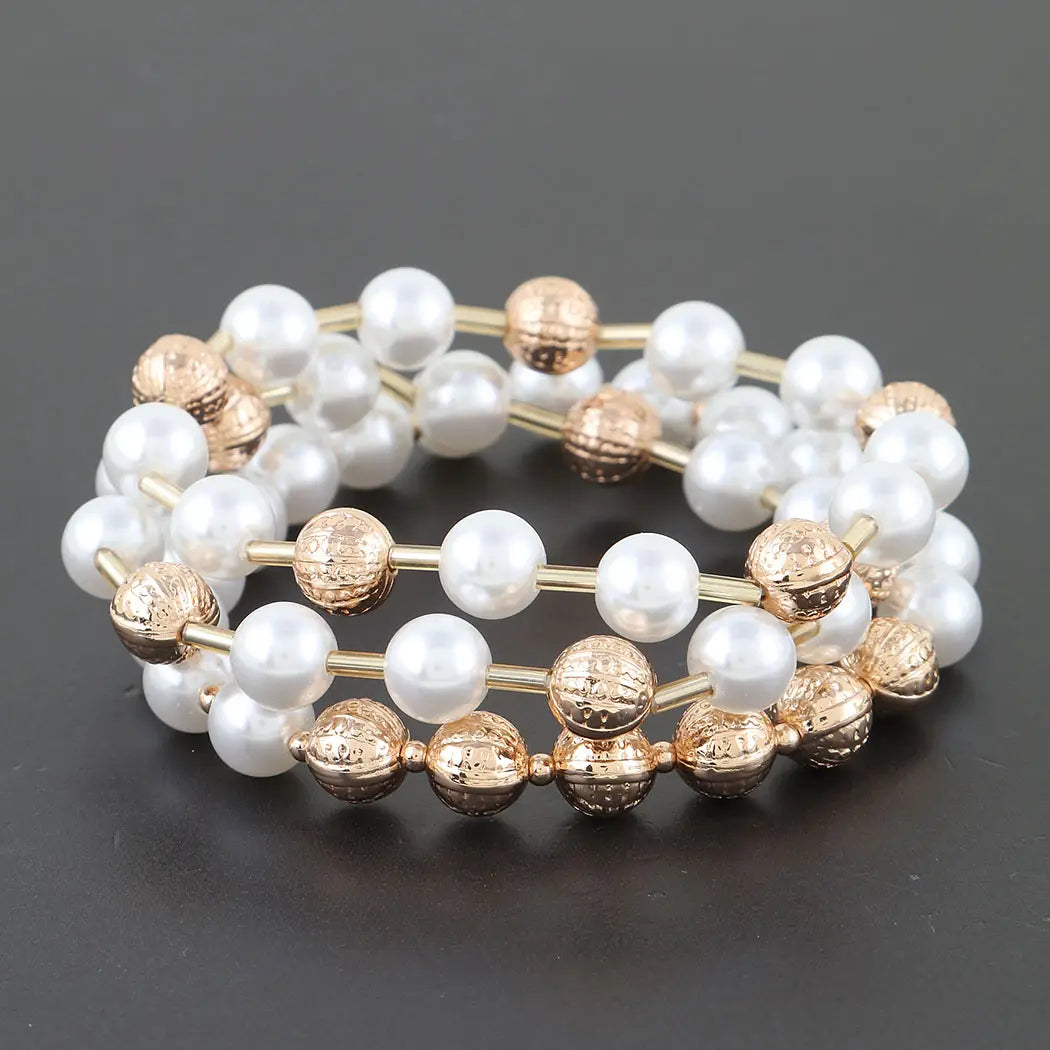 Multi Pearl Beaded Bracelet