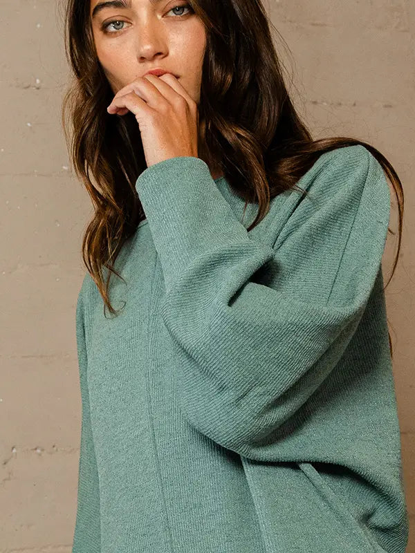 Austin Dolman Sleeve Solid Knit Romper