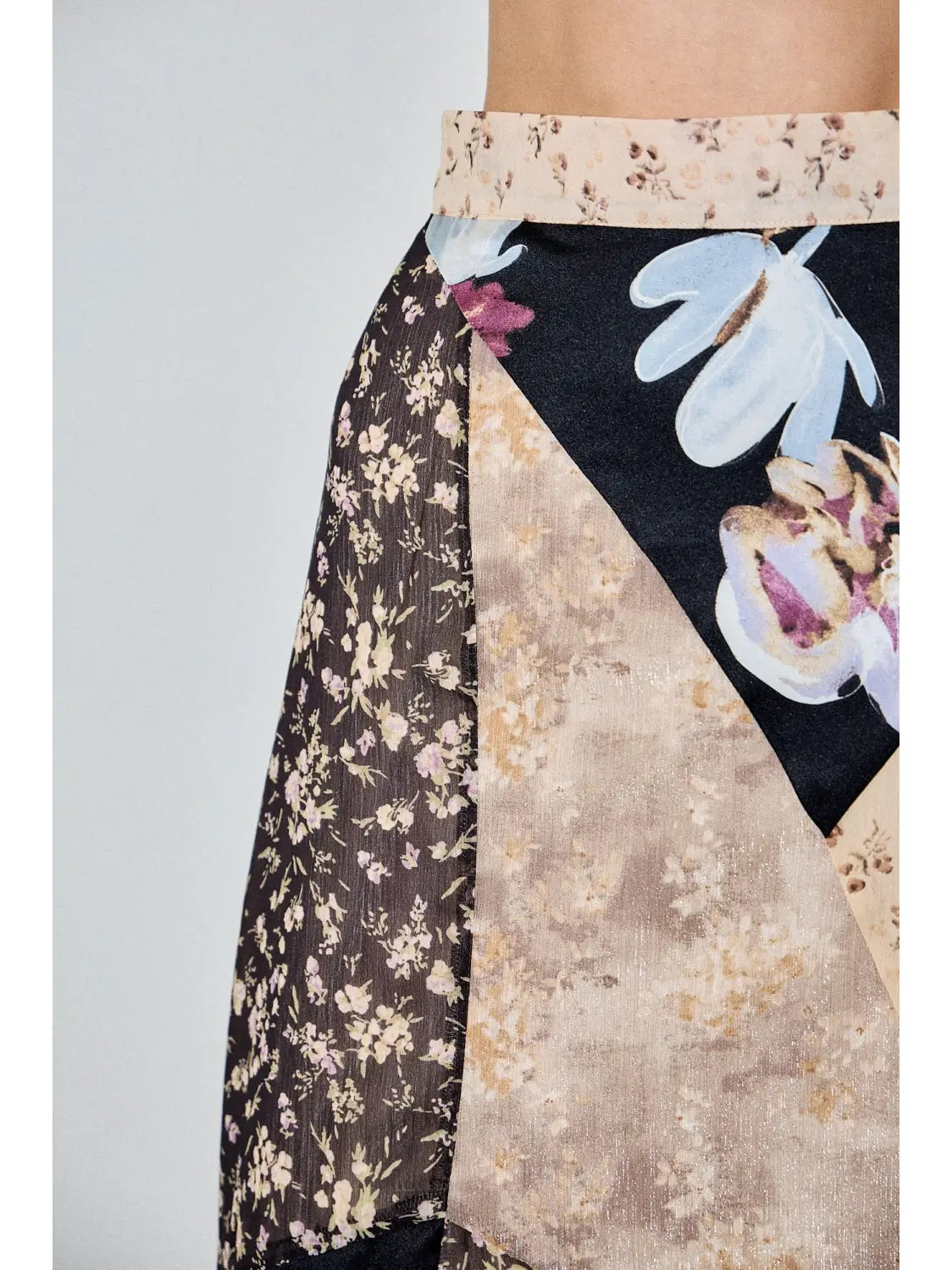 Hilary Multi Floral Print Midi Skirt