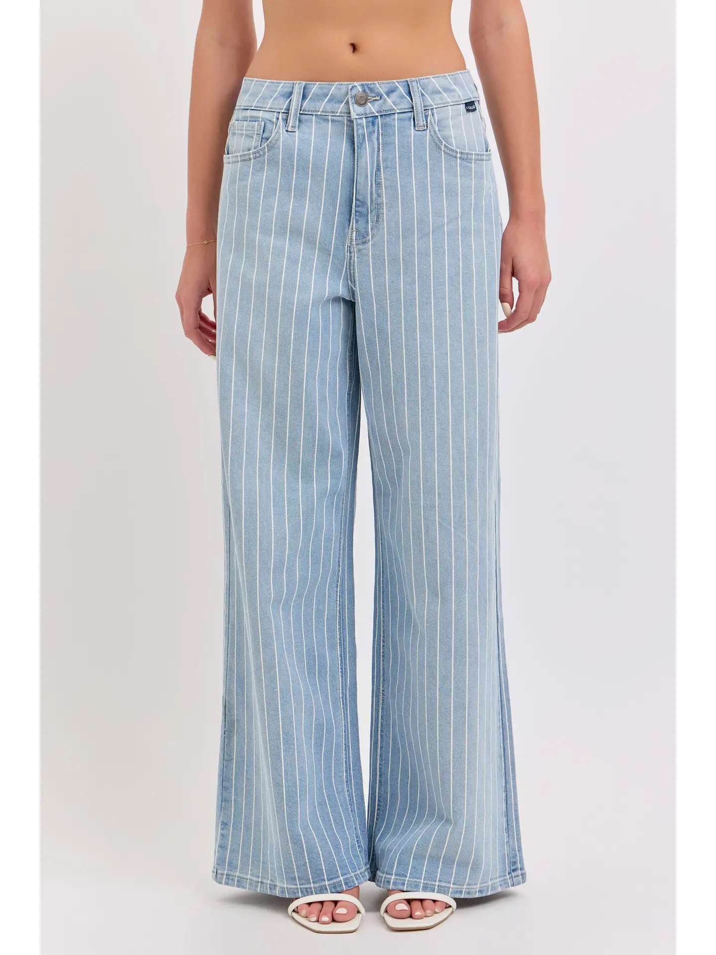 Dale Striped Low Waisted Baggy Wide Leg