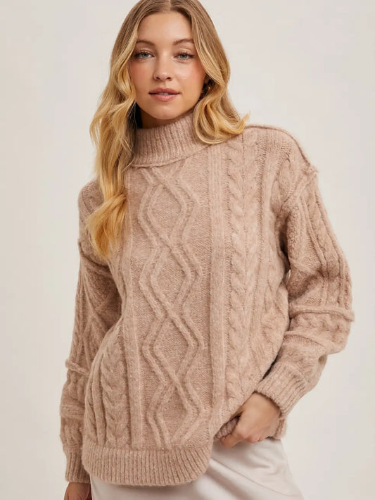 Turtleneck Cable Knit Sweater