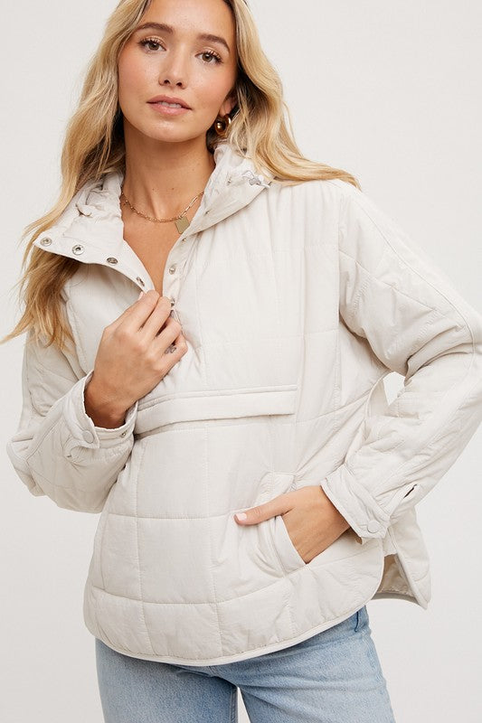 Pippi Quilted Puffer Hooded Pullover Jacket