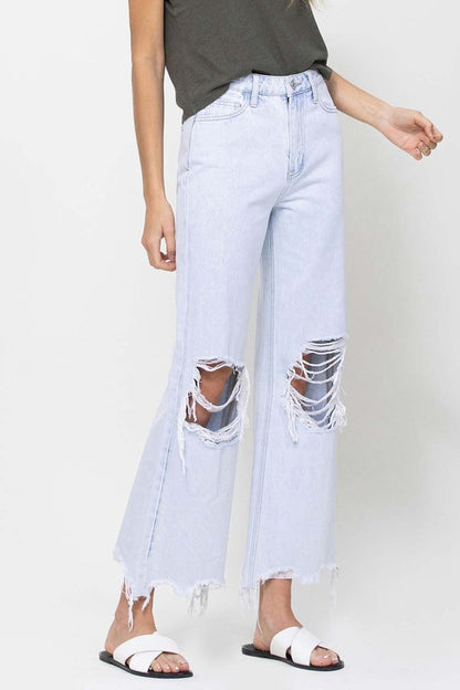 90's Vintage High Rise Crop Flare Jean