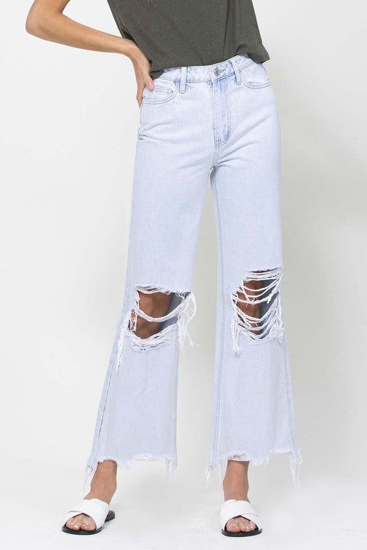 90's Vintage High Rise Crop Flare Jean