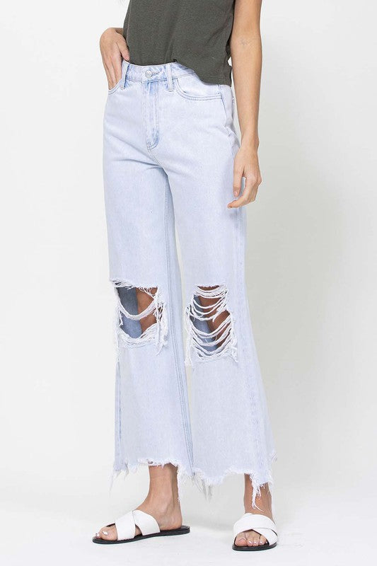 90's Vintage High Rise Crop Flare Jean