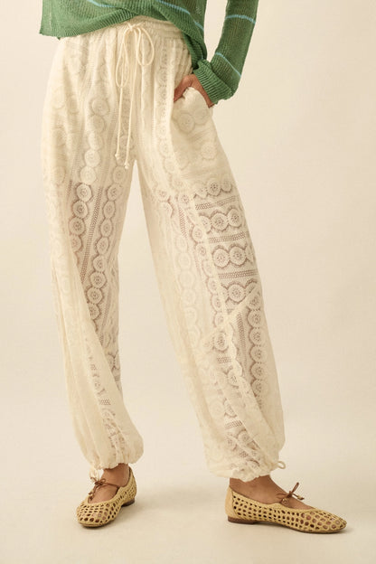 Innis Floral Lace Drawstring Balloon Pants