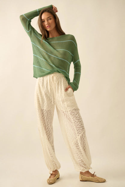 Innis Floral Lace Drawstring Balloon Pants