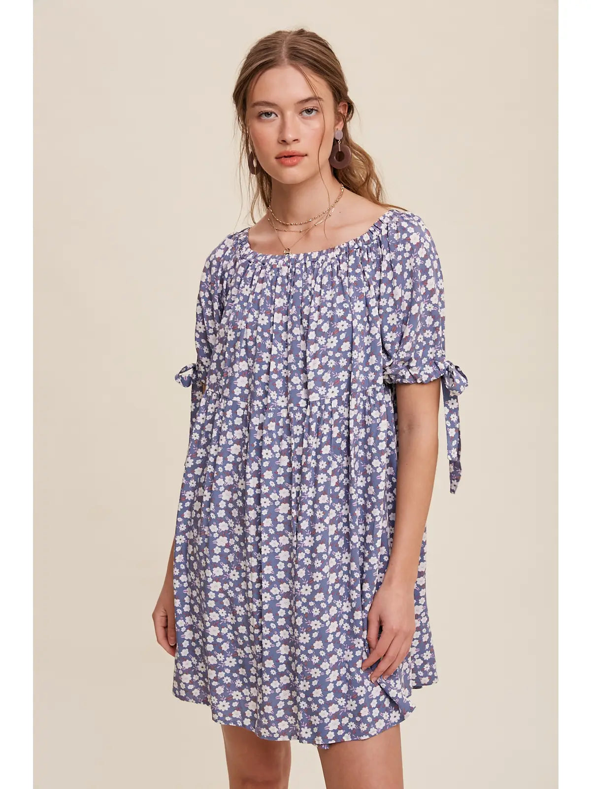Floral Off-Shoulder Mini Dress