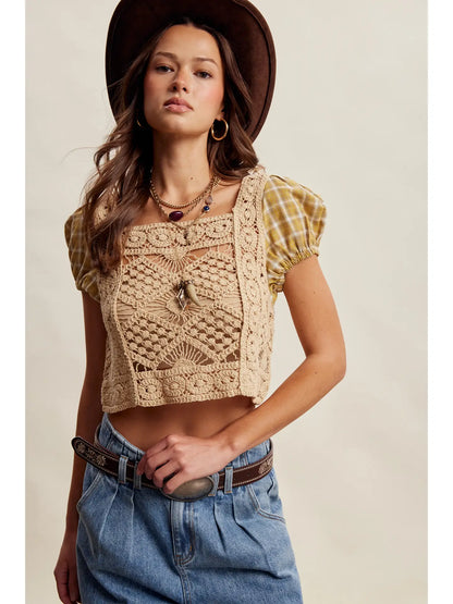 Boho Western Crochet Crop Top