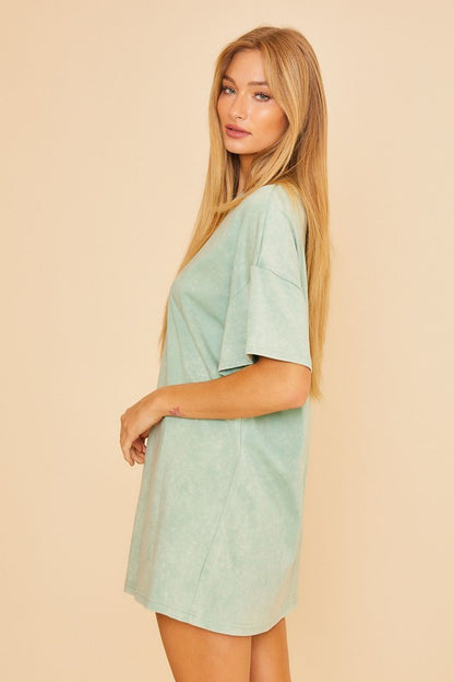 Acid Wash T Shirt Dress