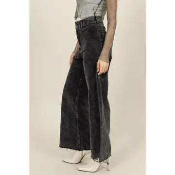 Brittany Washed Corduroy Flare Leg Pants