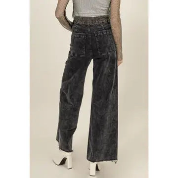 Brittany Washed Corduroy Flare Leg Pants