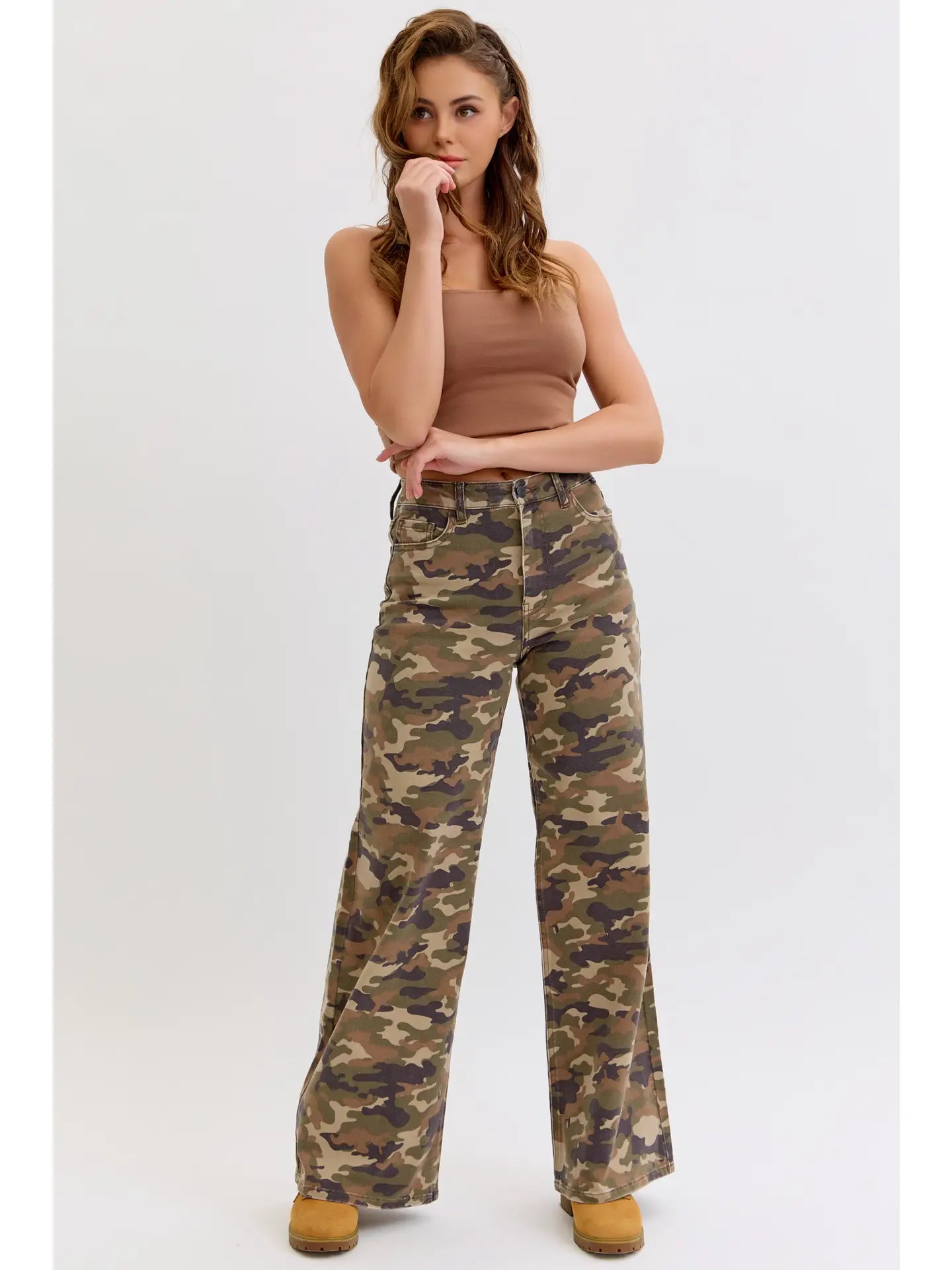 Camo High Rise Wide Leg