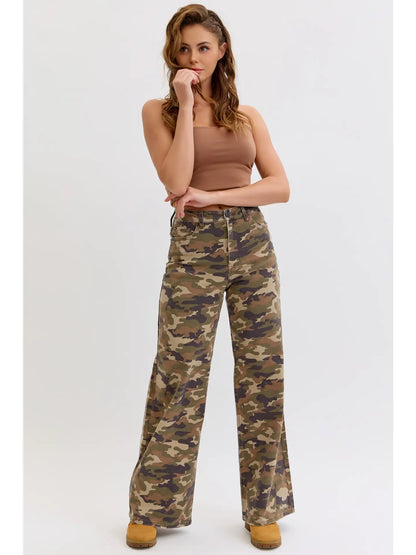 Camo High Rise Wide Leg