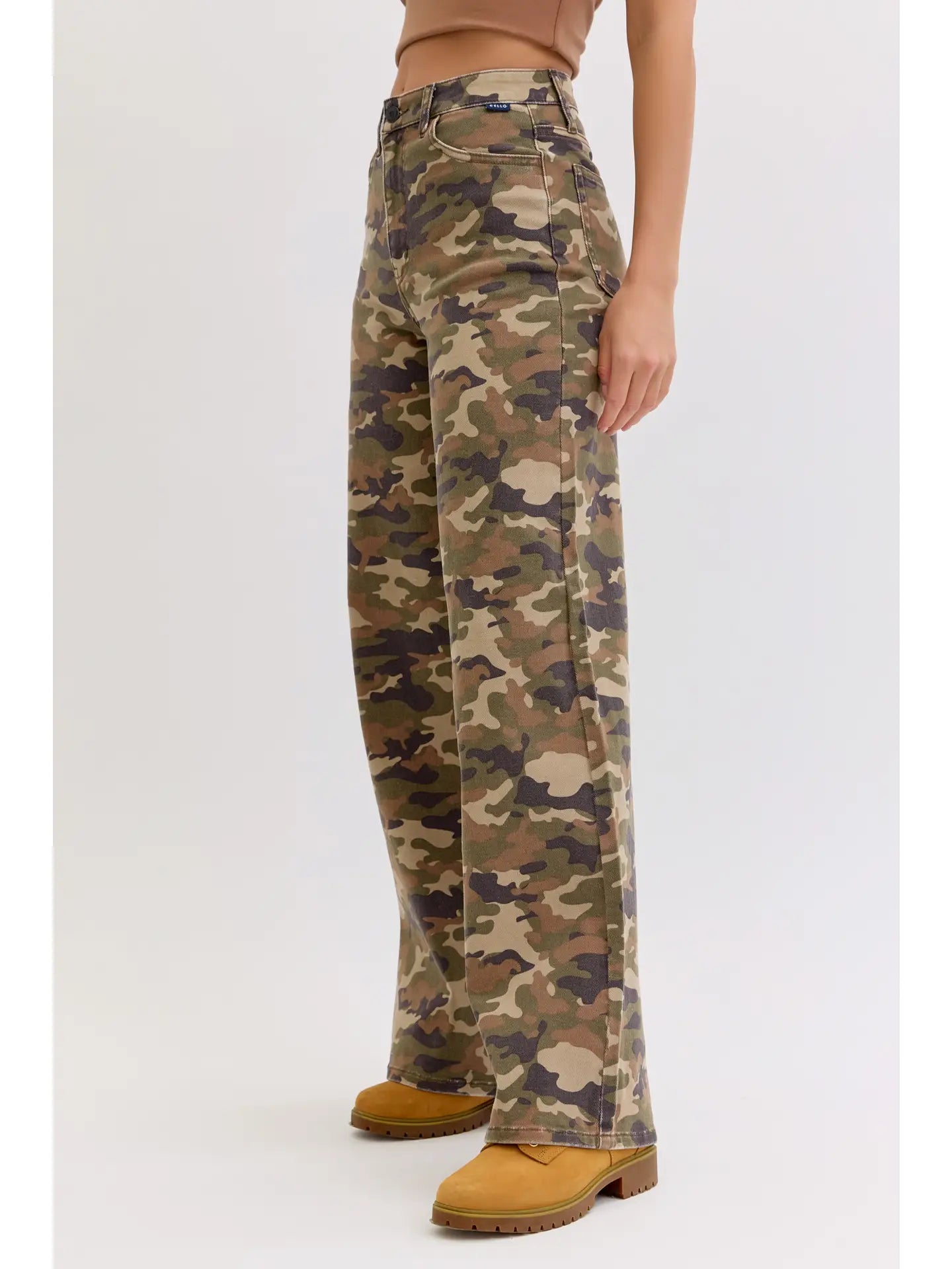 Camo High Rise Wide Leg