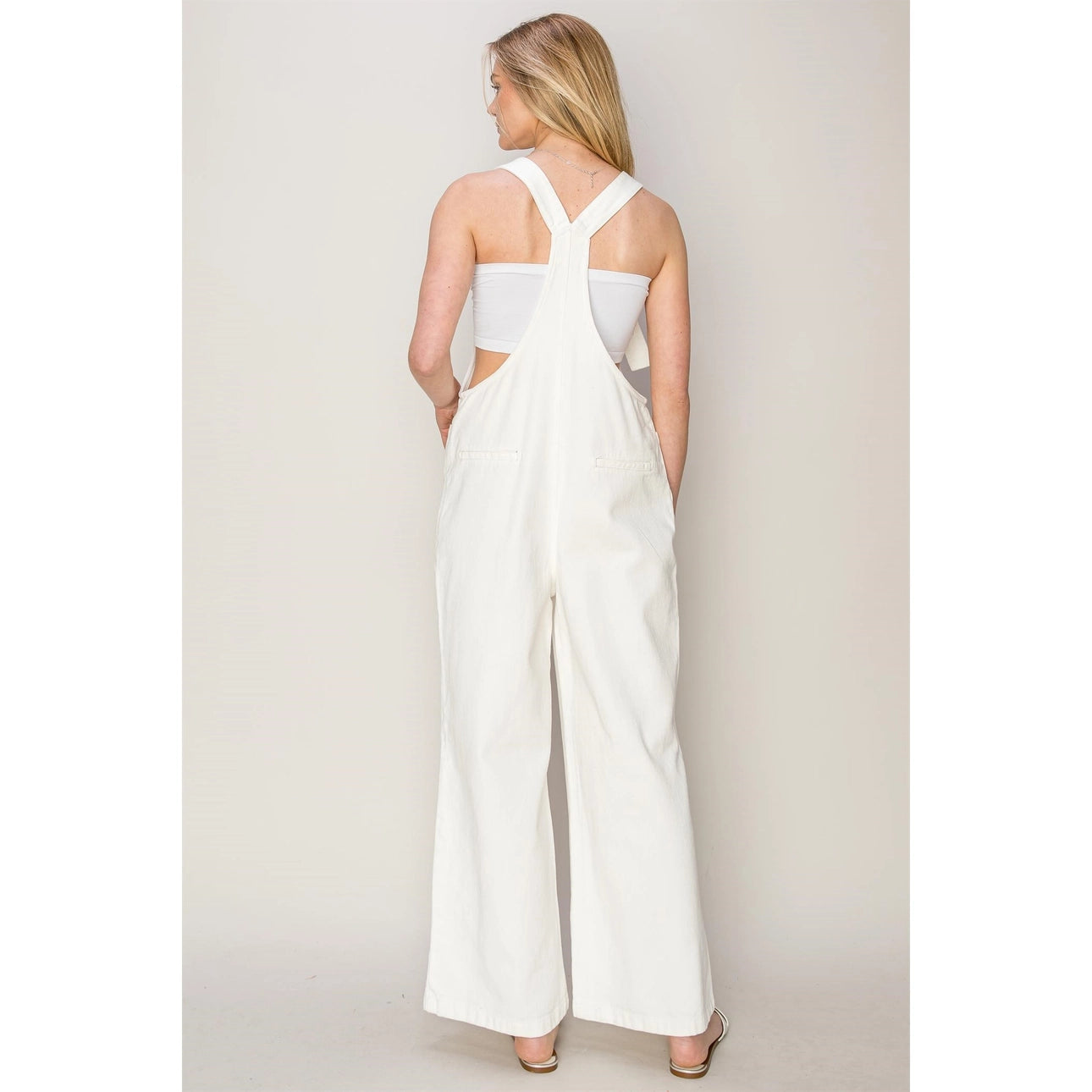 Carumba Washed Twill Knotted Overall Jumpsuit