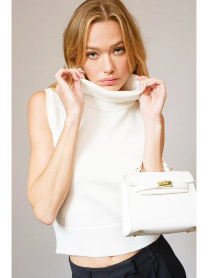 Driven Cashmere Blend Sleeveless Turtle Neck
