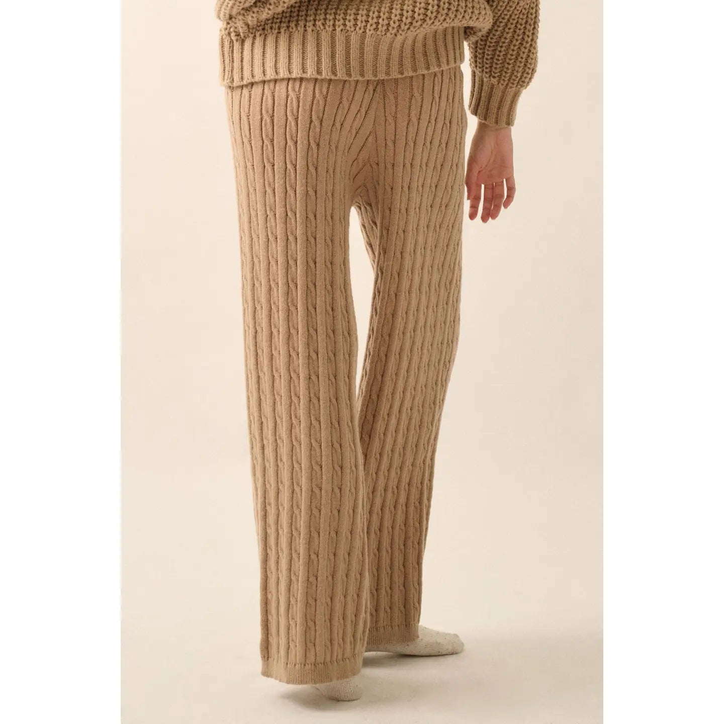 Coco Cable Knit Wide Leg Sweater Pants