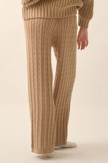 Coco Cable Knit Wide Leg Sweater Pants