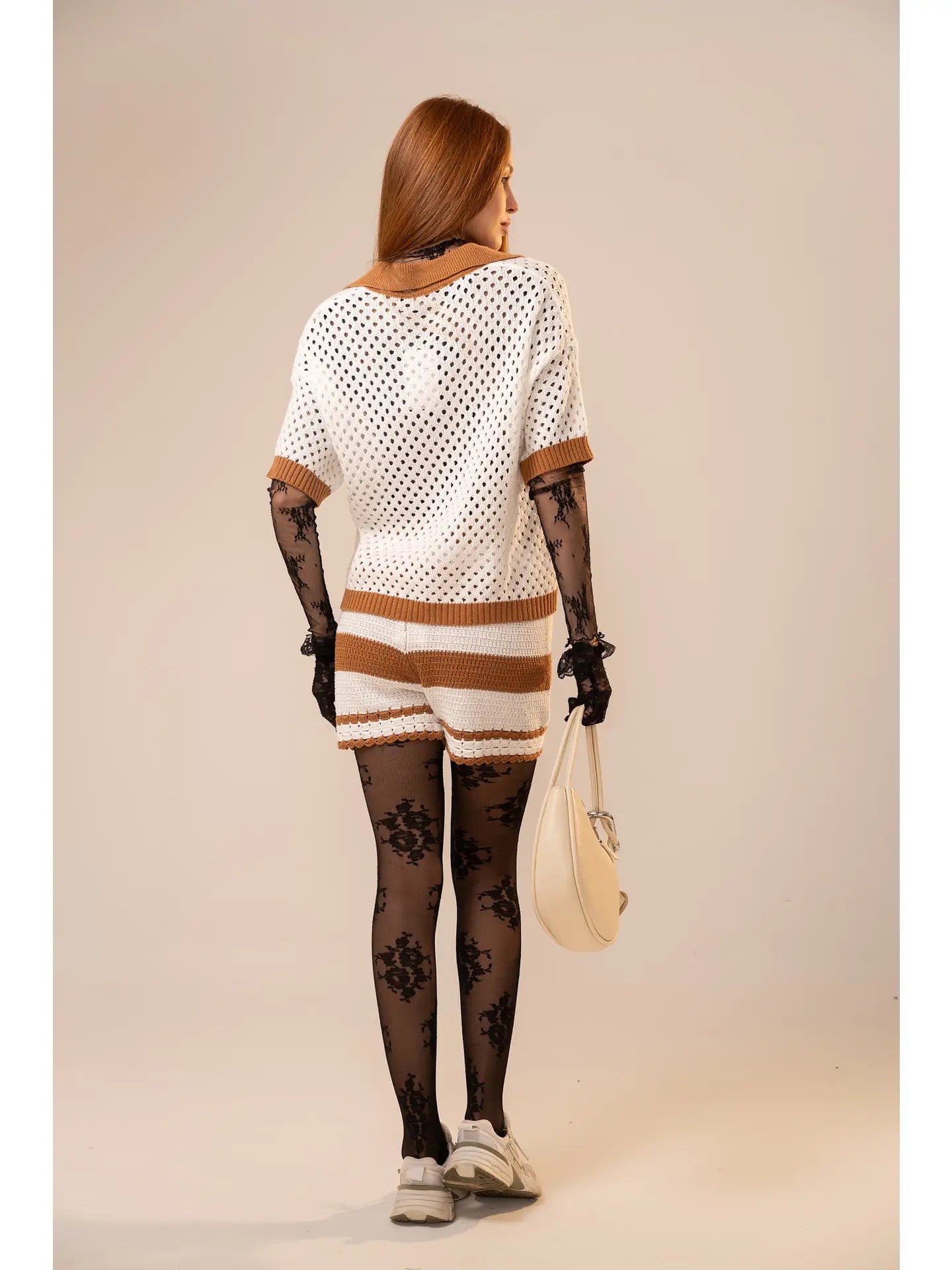 Clothes for Dinner Crochet Knit Short Sleeve and Shorts Set