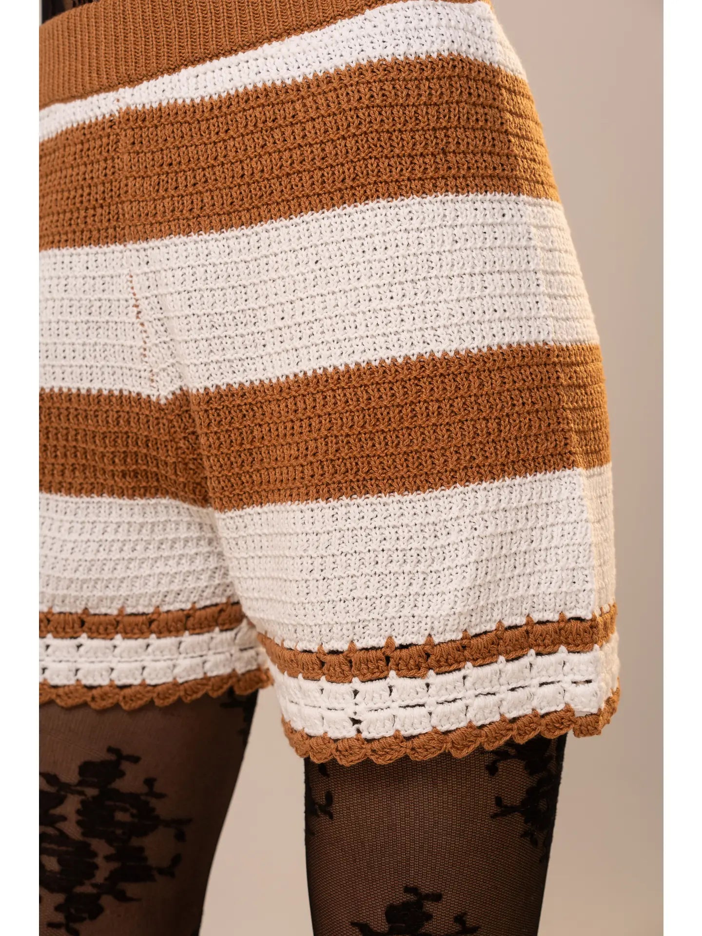 Clothes for Dinner Crochet Knit Short Sleeve and Shorts Set