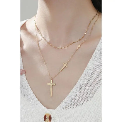 18K Stainless Steel Tarnish Free Cross Necklace