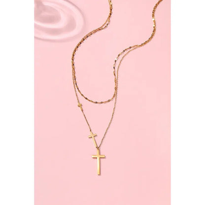 18K Stainless Steel Tarnish Free Cross Necklace