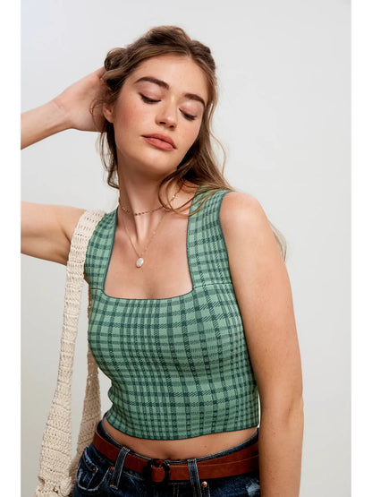 Envy Plaid Knit Brami
